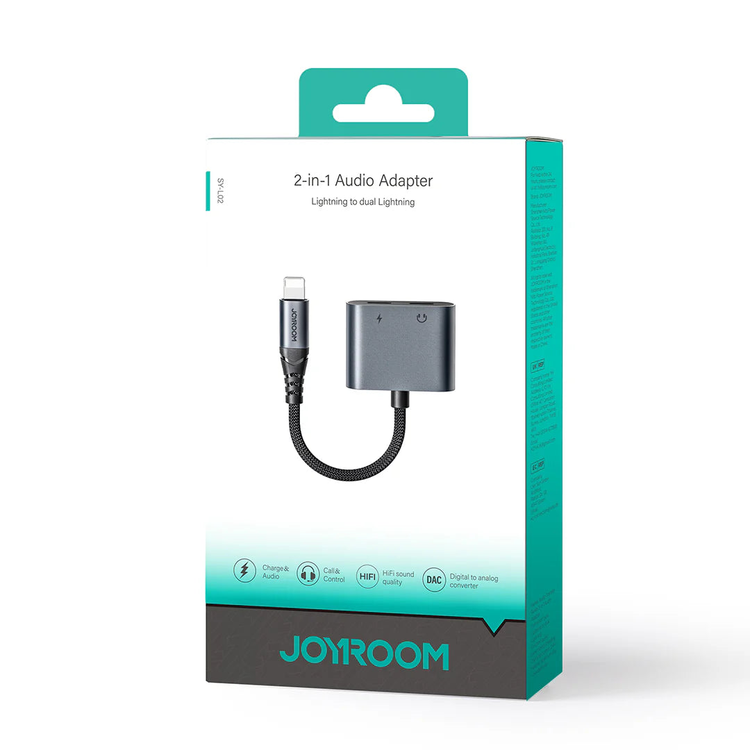 Adaptora Joyroom 2-di-1 Lightning bo Dual Lightning Port (Şarjkirin + Deng) | JOYROOM SY-L02