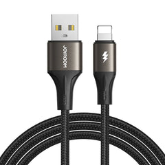 كيبل جويرووم S-A25 يو اس بي اي الى لايتننغ بقدرة 18 واط وطول 1.2 متر - اسود | JOYROOM S-A25 3A 18W Fast Charging Data Cable USB-A to Lightning 1.2m – Black