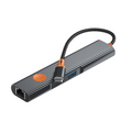 موزع ويوو Wi-HB005 خماسي المنافذ تايب سي مع HDMI بدقة 4K وايثرنت جيجابت وشحن 100 واط | WiWU Travel 5-in-1 USB-C Hub Wi-HB005