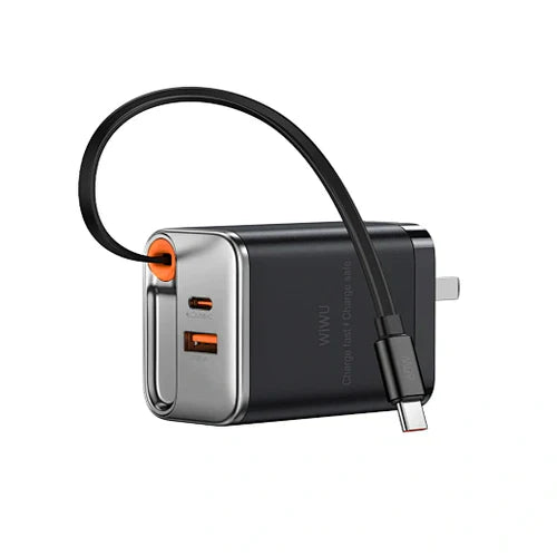 WIWU 67W Helix GaN Fast Charger Compact Dual-Port EU Plug - شاحن WIWU Helix GaN سريع بقوة 67 واط | قابس أوروبي مدمج ثنائي المنفذ