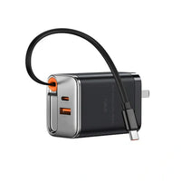 WIWU 67W Helix GaN Fast Charger Compact Dual-Port EU Plug - شاحن WIWU Helix GaN سريع بقوة 67 واط | قابس أوروبي مدمج ثنائي المنفذ