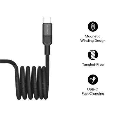 كيبل موماكس ماج لنك المغناطيسي بقدرة 240 واط وطول 2 متر | Momax Mag.Link 240W Magnetic USB‑C to USB‑C Cable, 2 m