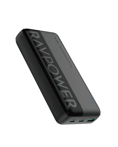 باور بانك راف باور PB1229 بسعة 20,000 مللي امبير وبقدرة شحن 22.5 واط SCP و 20 واط PD - اسود | RAVPower RP-PB1229 20000mAh Power Bank – 22.5W SCP & 20W PD Fast Charging – Black