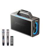 سماعة جويرووم بايز سيريس لاسلكية مع مايكرفونين - اسود مع لمسات سماوية | JOYROOM JR-MW03 Pies Series Dual Mic Wireless Speaker – Black With Cyan Accents