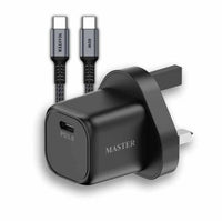 Şarjêra Master Super Fast 35W bi Kabloya USB-C bo USB-C ya 60W - Reş | MASTER SUPER FAST CHARGE 35W bi Kabloya 60W C bo C – Reş