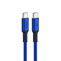 كيبل ماستر مضفر يو اس بي سي الى يو اس بي سي بقدرة 100 واط وطول 1.2 متر - ازرق | Master Braided 100W Cable USB-C to USB-C 1.20M - Blue