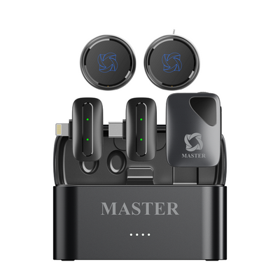 Master MINI PRO Wireless Microphone 48kHz Black-Front