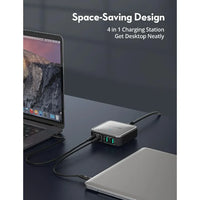 شاحن مكتبي راف باور بتقنية GaN ب 4 منافذ وبقدرة شحن 100 واط | RAVPower RP-PC1042 100W 4-Port GaN PD Desktop Charger