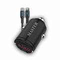 Şarjêra Otomobîlê ya MASTER Du Port LED 48W bi Kabloya Type-C bo Lightning 1.20M - Reş