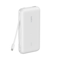 باور بانك بيلكن بسعة 20,000 مللي امبير وبقدرة شحن 30 واط مع كيبل تايب سي مدمج | Belkin Power Bank 20K with USB-C Cable 30W Fast Charging