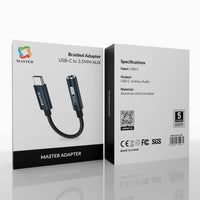 محول ماستر من تايب سي الى منفذ سماعة 3.5 ملم - اسود | Master USB-C to 3.5mm Audio Jack Converter – Black