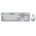 طقم كيبورد وماوس ماستر لاسلكي بمستقبل USB ونقر صامت ودقة 1600 - رمادي وأبيض | Master 2.4G Wireless Keyboard and Mouse Combo Silent Click 1600 DPI USB Receiver - Gray and White