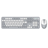 طقم كيبورد وماوس ماستر لاسلكي بمستقبل USB ونقر صامت ودقة 1600 - رمادي وأبيض | Master 2.4G Wireless Keyboard and Mouse Combo Silent Click 1600 DPI USB Receiver - Gray and White