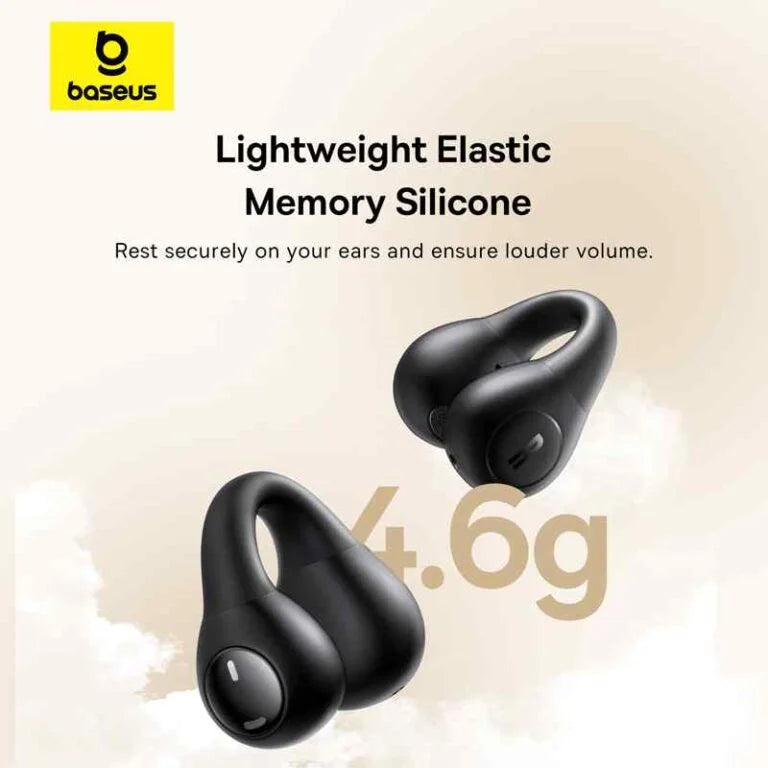 Baseus Bass 15 Clip Open-Ear Earphones Black with Cable C 0.3m - سماعات بيسوس باس 15 مفتوحة بكليب سوداء مع كيبل