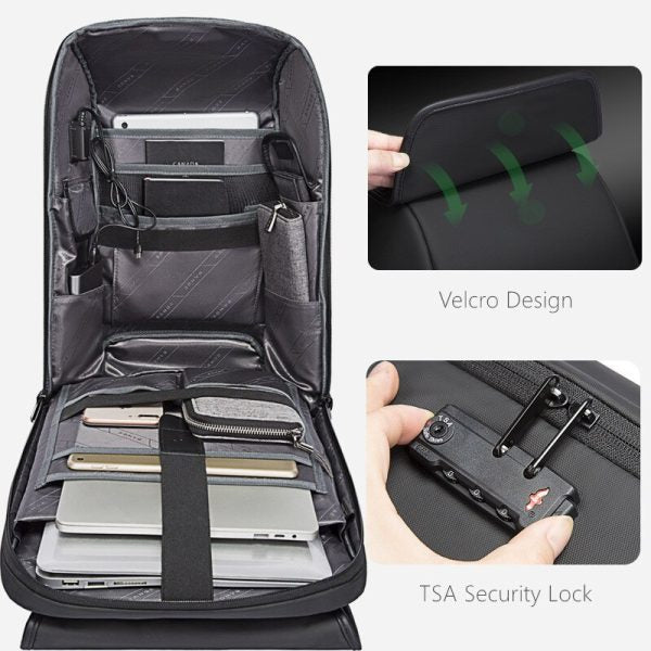Çenteya Piştê ya Laptopê ya Dijî Dizî ya Bange Scorch 15.6 înç bi Porta Şarjkirina USB-ê - Reş | Çenteya Piştê ya Laptopê ya Pir-Beş a Karsaziyê ya BANGE Scorch 15.6 înç bi Porta Şarjkirina USB-ê - Reş