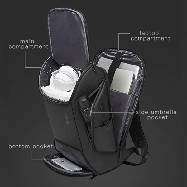 حقيبة ظهر بانجي رادينت للابتوب بحجم 15.6 انش متعددة الاقسام للاعمال - اسود | Bange Radiant 15.6" Business Multi Compartment Laptop Backpack – Black