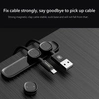 Baseus Peas Cable Clip Black - منظم كابلات مغناطيسي أسود