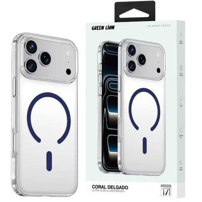 جراب جرين ليون كورال ديلجادو لهاتف آيفون 17 برو ماكس – أزرق | Green Lion Coral Delgado Case for iPhone 17 Pro Max - Blue