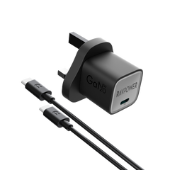 Şarjêra Dîwêr a RAVPower RP-PC1057 20W GaN PD bi Kabloya USB-C ber USB-C - Şarjêra RAVPower 20W bi kabloya Type-C ber USB-C - PD ya bilez, mezinahiya kompakt, teknolojiya GaN