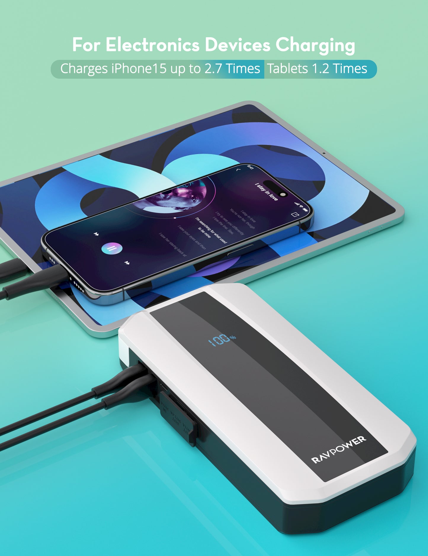 RAVPower PB1225 11,000mAh Destpêkera Bateriya Otomobîlê ya Awarte | RAVPower PB1225 11000mAh Destpêkera Bateriyê (40.7Wh) – Zêdekera Bateriya Otomobîlê û Banka Hêzê