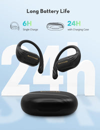 سماعات راف باور BH1016 اللاسلكية المفتوحة للاذن - اسود | RAVPower BH1016 Open-Ear True Wireless Bluetooth Earbuds – Black