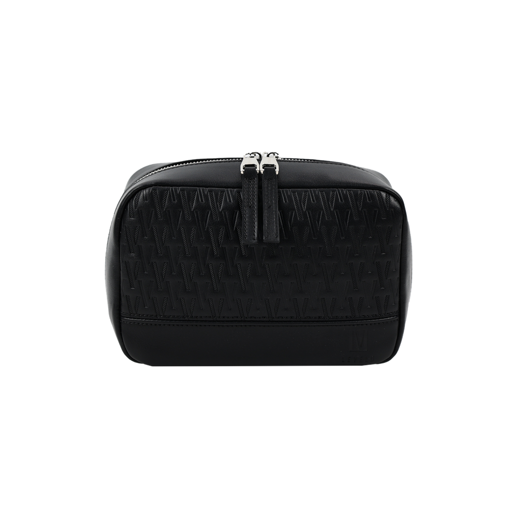 حقيبة ليفيلو بوشيت جلد PU بجيب شبكي مع مقبض مدمج - اسود | Levelo Pochette Pouch with Mesh Pocket & Built-in Grip Handle – Black