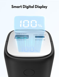 باور بانك راف باور RP-PB208 بسعة 10400 مللي امبير وبقدرة شحن 30 واط - اسود | RAVPower RP-PB208 Super – 10400mAh PD Pioneer 30W 2-Port Power Bank - Black