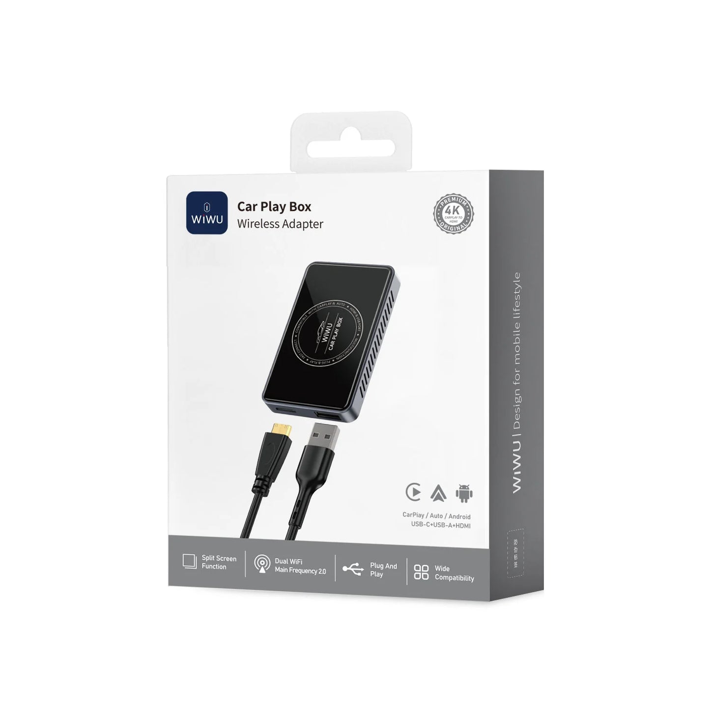 ويوو كار بلاي Wi-CP004 محول شاشة السيارة الى نظام اندرويد | WiWU CarPlay AI Box Wi-CP004 – Wireless CarPlay & Android Auto Adapter