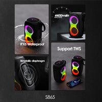 Lenyes S865 مكبر صوت بلوتوث 40W | إضاءة RGB | TWS | مداخل متعددة | Bluetooth 5.3 | Wireless Speaker