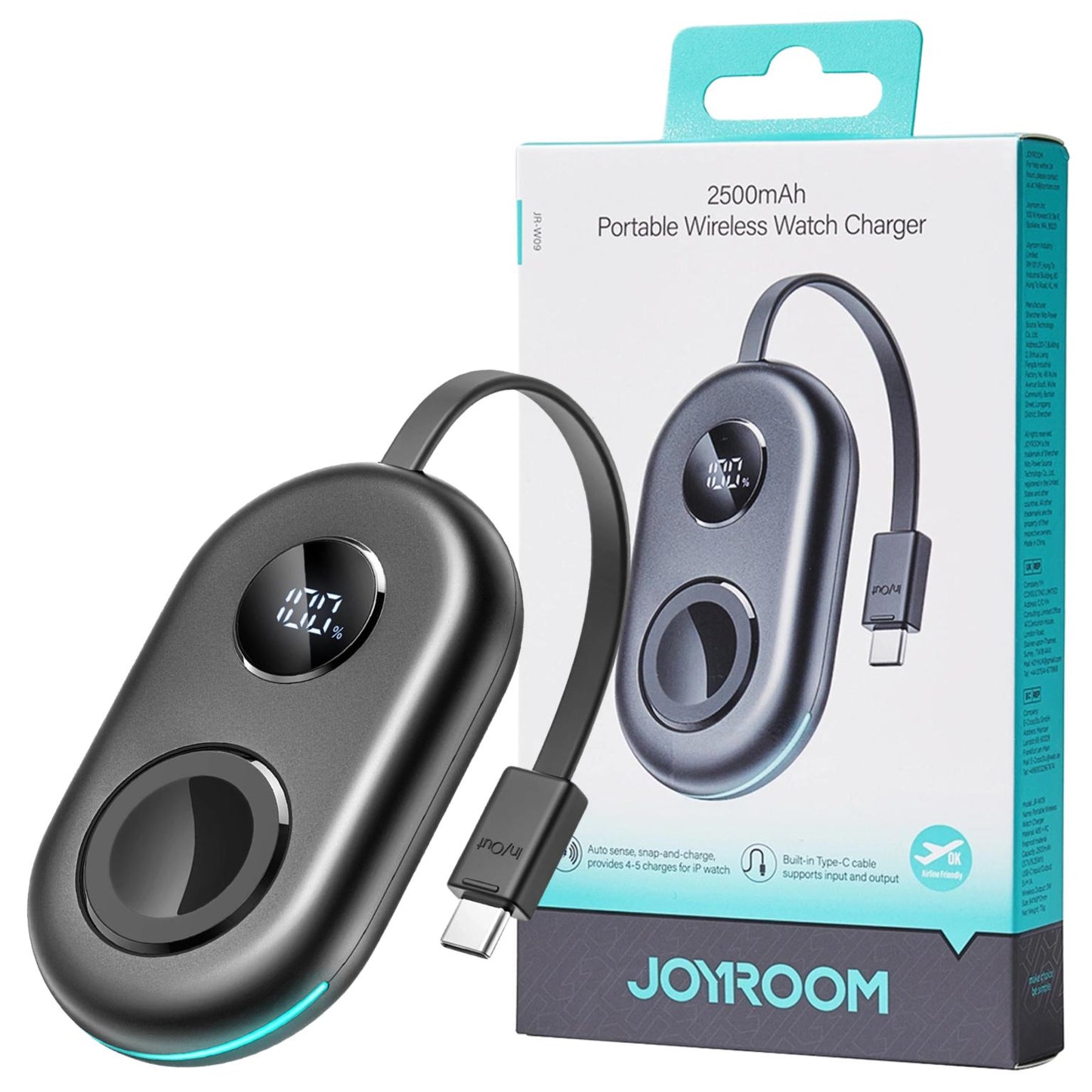 Şarjêra Saeta Bêtêl a Portable ya JOYROOM JR-W09 2000mAh - Reş