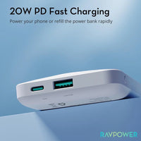 باور بانك راف باور المغناطيسي بسعة 10,000 مللي امبير | RAVPOWER 10000mAh Magsafe Magnetic Wireless Power Bank