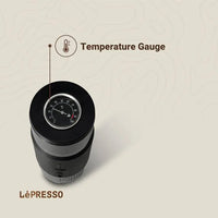 ماكينة إسبريسو محمولة LePresso مع مقياس حرارة حراري – أسود | LePresso Portable Espresso Machine with Thermal Meter – Black