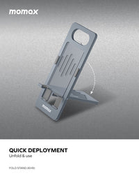 Momax KH9E Fold Stand Phone Stand Space Grey - In Use