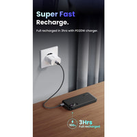 UGREEN 10000mAh Two-way Fast Charging Power Bank Black - باور بانك يوجرين 10000 شحن سريع ثنائي الاتجاه أسود