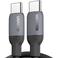 كابل Ugreen من Type-C إلى Type-C سيليكون أسود شحن سريع 2 متر - UGREEN USB-C to USB-C Silicone Fast Charging Cable Black 2M For Laptops & Phones