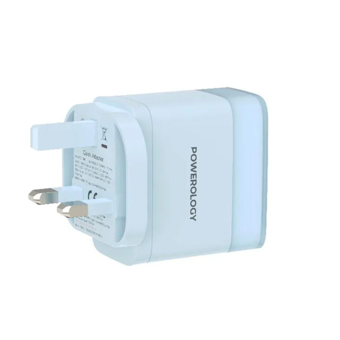شاحن باورولوجي Lunex PD 65 واط USB-C شحن سريع – محول طاقة عالي للأجهزة واللابتوب | Powerology Lunex Series 65W PD Fast Charging USB-C Adapter