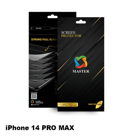 واقي شاشة زجاجي شفاف من ماستر لايفون 14 برو ماكس | MASTER Clear Tempered Glass Screen Protector for iPhone 14 Pro Max