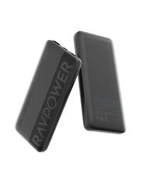 باور بانك راف باور PB1228 بسعة 10,000 مللي امبير وبقدرة شحن 22.5 واط مع 3 مخارج - اسود | RAVPOWER PB1228 10,000mAh Power Bank – 22.5W SCP & 20W PD Fast Charging – Black