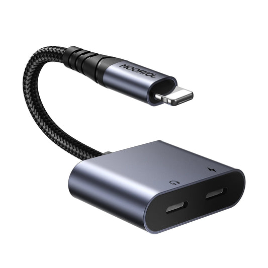 Adaptora Joyroom 2-di-1 Lightning bo Dual Lightning Port (Şarjkirin + Deng) | JOYROOM SY-L02