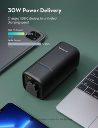 باور بانك راف باور بسعة 20,000 مللي امبير وبقدرة شحن 80 واط | RAVPower 20000mAh PD Pioneer AC Portable Charger & Power Bank