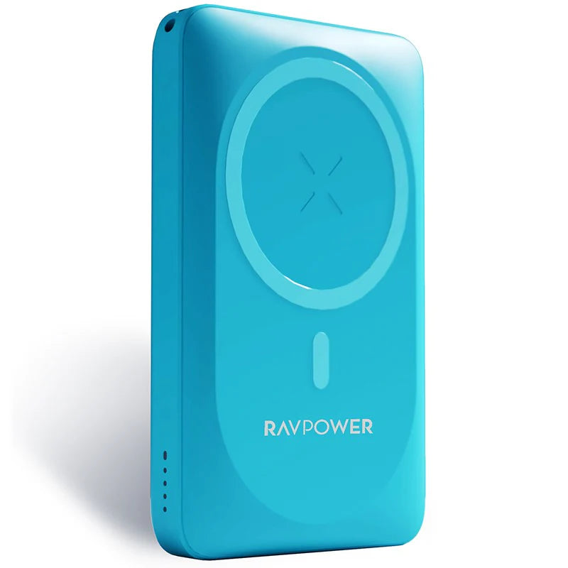 باور بانك راف باور المغناطيسي بسعة 10,000 مللي امبير | RAVPOWER 10000mAh Magsafe Magnetic Wireless Power Bank
