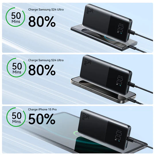 JOYROOM JR-PBF20 Powerbank Mobîl a Şarjkirina Bilez a Dîjîtal a 25W 10000mAh – Reş