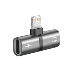 Promate iHinge-LT Grey 2-in-1 Lightning audio and charging adapter
