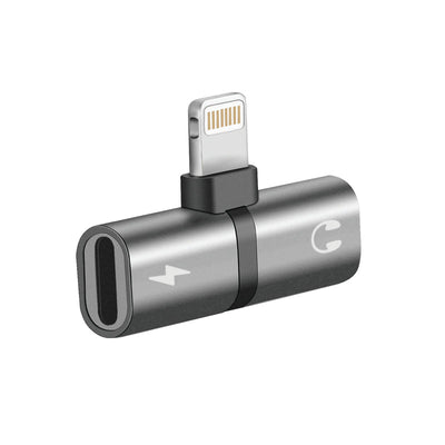 Promate iHinge-LT Grey 2-in-1 Lightning audio and charging adapter