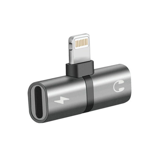 Promate iHinge-LT Grey 2-in-1 Lightning audio and charging adapter