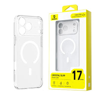 Baseus Crystal Magnetic Case iPhone 17 Pro Clear - كفر بيسوس كريستال مغناطيسي شفاف آيفون 17 برو