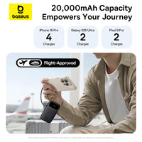 Baseus EnerFill FC31 Qpow 3 Power Bank 20000mAh 45W Black - باور بانك بيسوس انرفيل FC31 كيو باو 3 20000 مللي أمبير 45 واط أسود