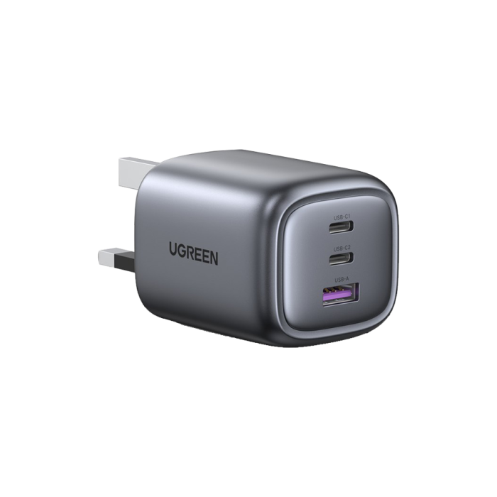 شاحن Ugreen 65W بثلاث منافذ | Ugreen USB-A+2*USB-C 65W GaN Tech Fast Charger