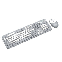 Master Wireless Keyboard Mouse Combo USB Receiver Gray White-Top