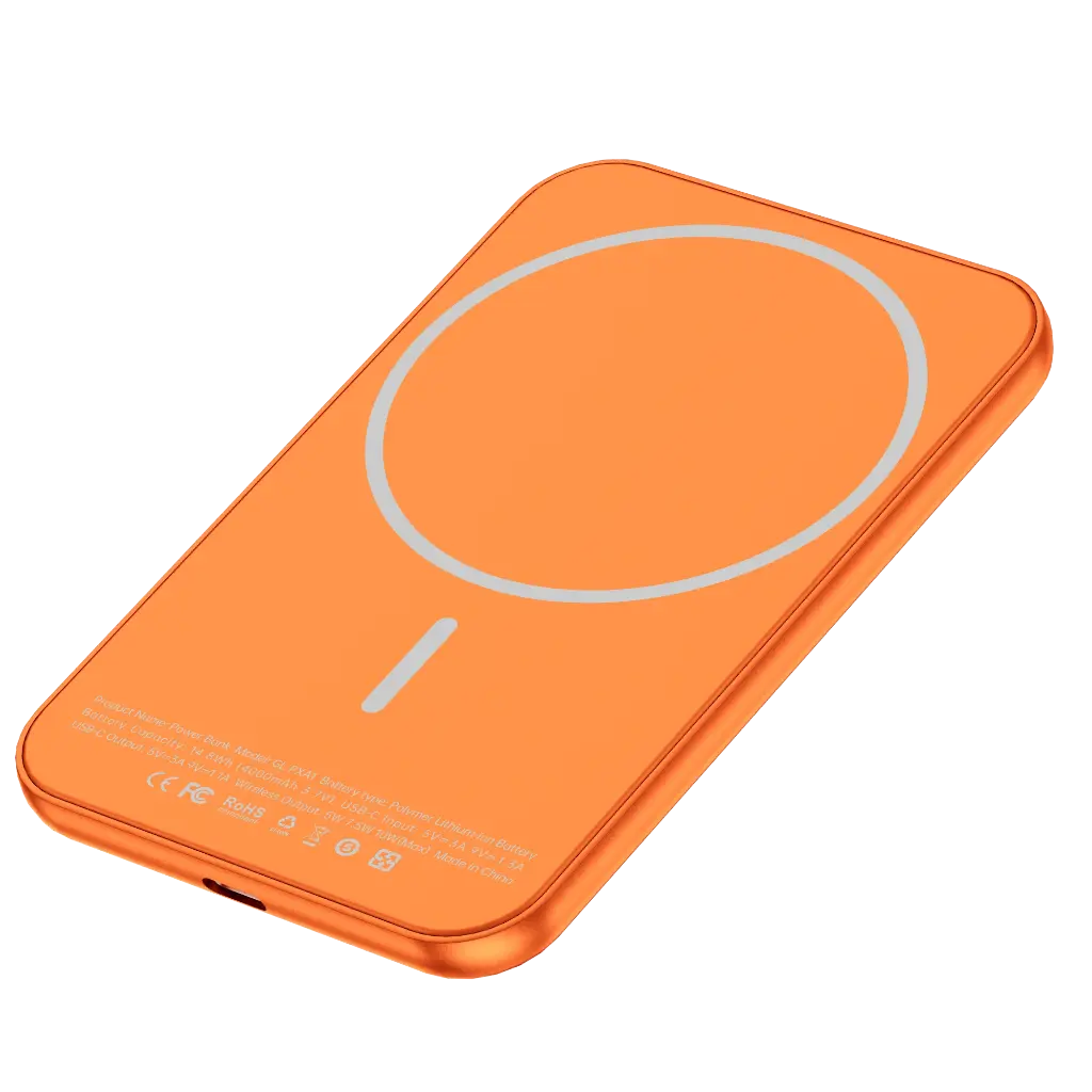 باور بانك جرين لايون ألترا سليم ماج 4000 مللي أمبير - برتقالي | Green Lion Ultra Slim Mag 4000mAh Power Bank - Orange